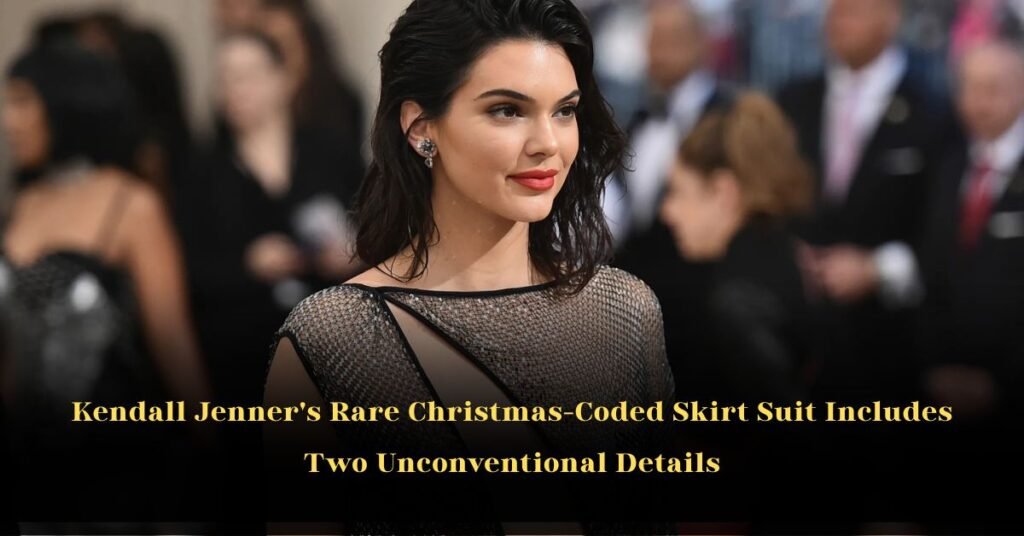 Kendall Jenner's Rare Christmas-Coded Skirt Suit Includes Two Unconventional Details